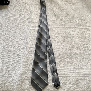 Long gray and silver tie